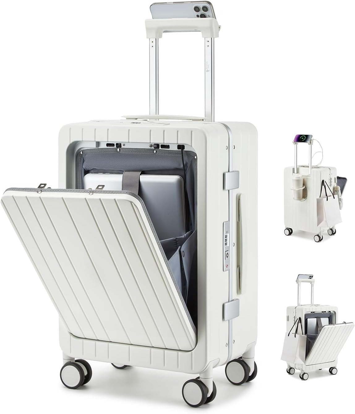 MB Aura Multifunctional Aluminium Cabin Suitcase – Elegance, Security & Innovation
