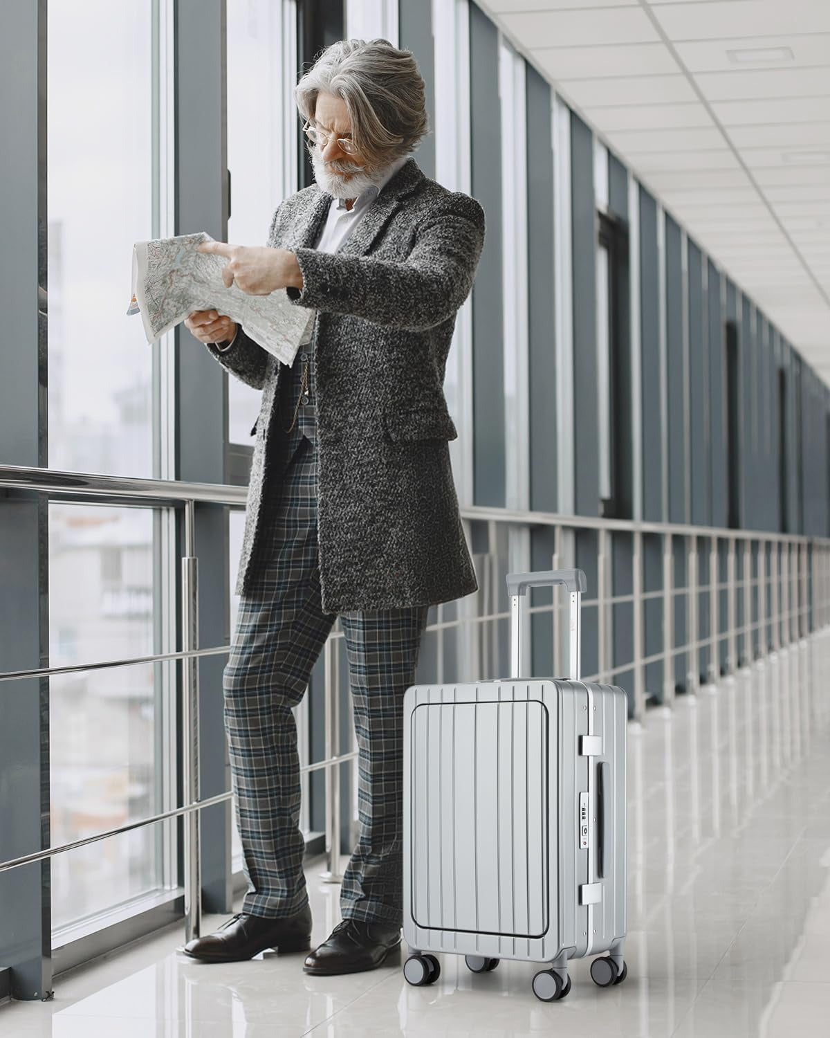 MB Aura Multifunctional Aluminium Cabin Suitcase – Elegance, Security & Innovation