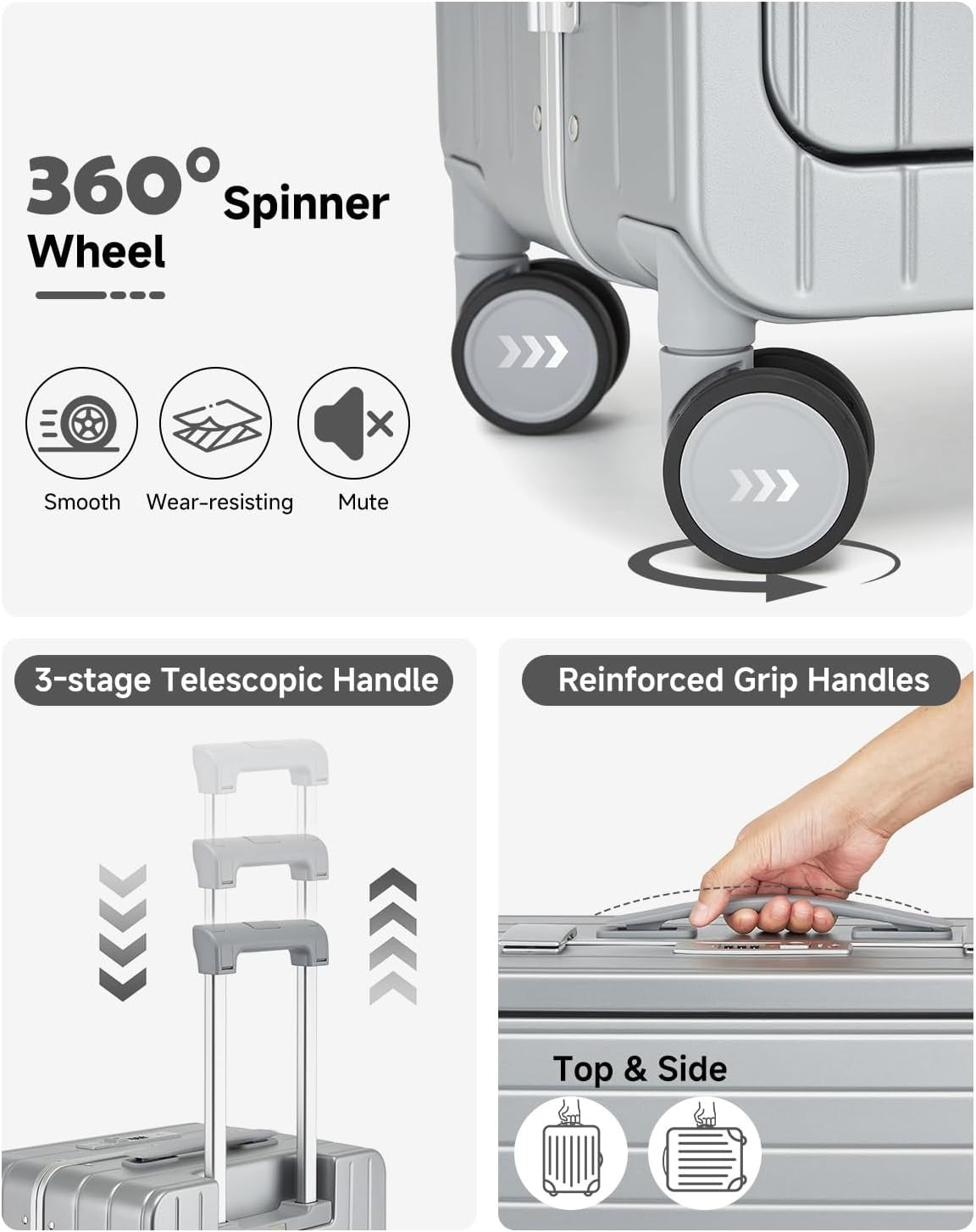 MB Aura Multifunctional Aluminium Cabin Suitcase – Elegance, Security & Innovation
