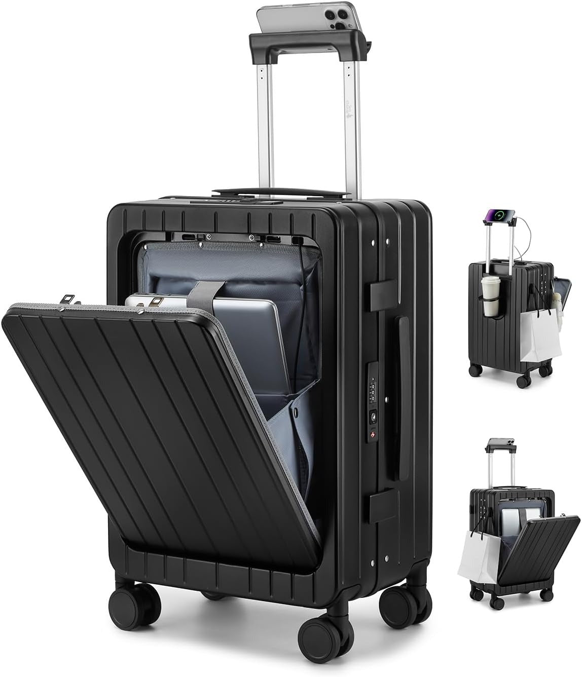 MB Aura Multifunctional Aluminium Cabin Suitcase – Elegance, Security & Innovation