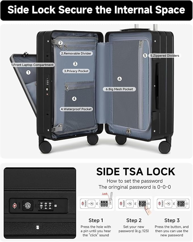 MB Aura Multifunctional Aluminium Cabin Suitcase – Elegance, Security & Innovation