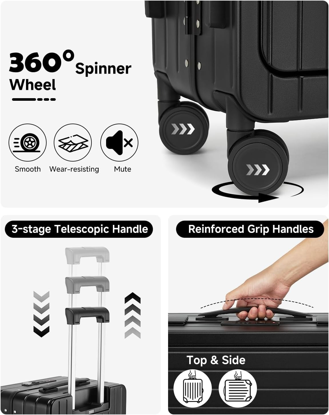 MB Aura Multifunctional Aluminium Cabin Suitcase – Elegance, Security & Innovation