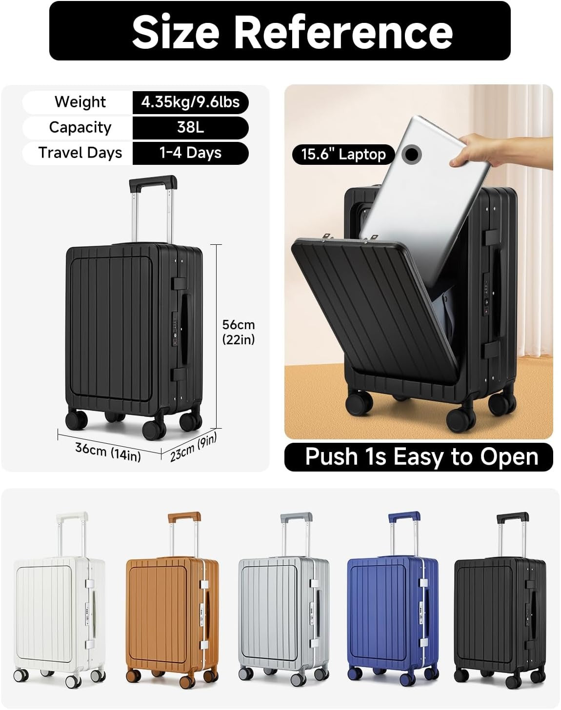 MB Aura Multifunctional Aluminium Cabin Suitcase – Elegance, Security & Innovation