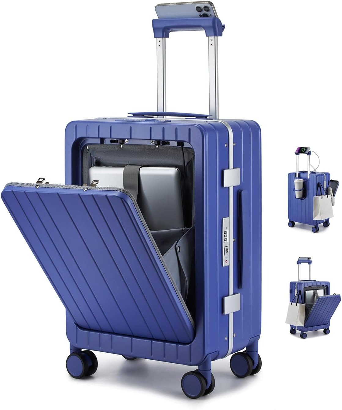 MB Aura Multifunctional Aluminium Cabin Suitcase – Elegance, Security & Innovation