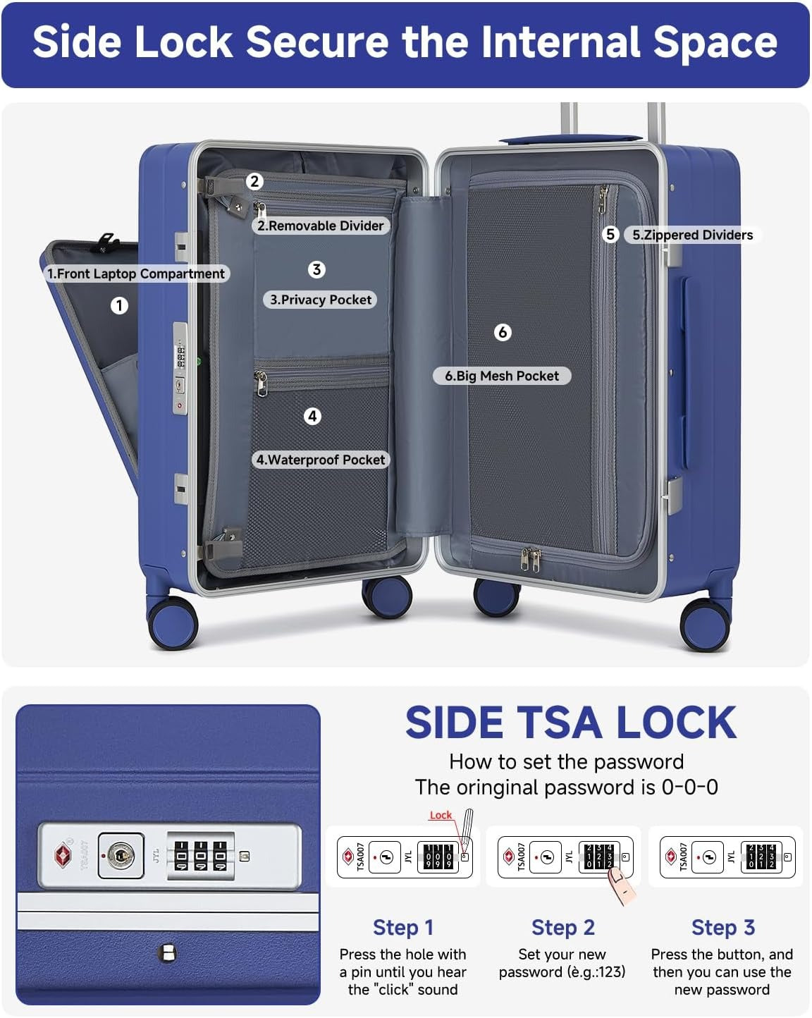 MB Aura Multifunctional Aluminium Cabin Suitcase – Elegance, Security & Innovation