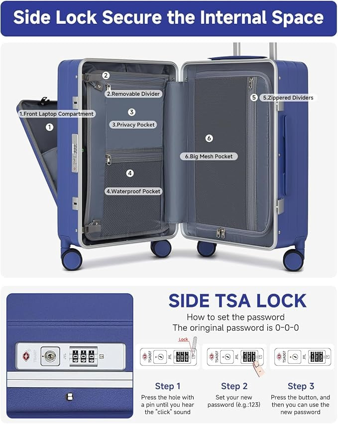 MB Aura Multifunctional Aluminium Cabin Suitcase – Elegance, Security & Innovation