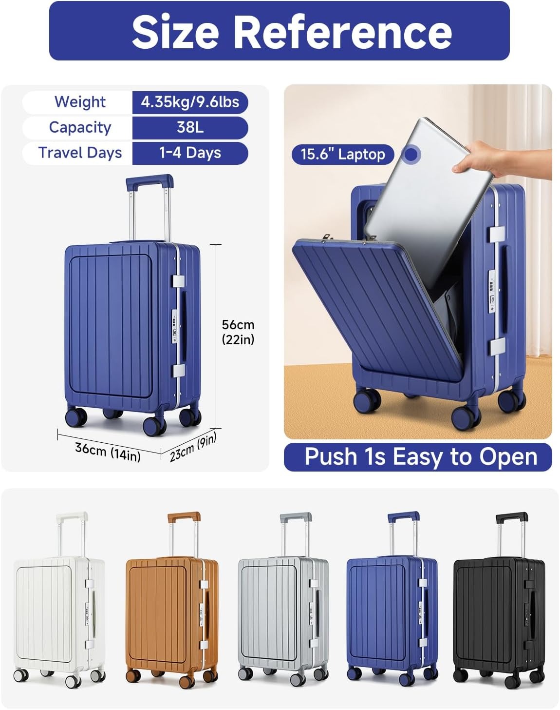 MB Aura Multifunctional Aluminium Cabin Suitcase – Elegance, Security & Innovation