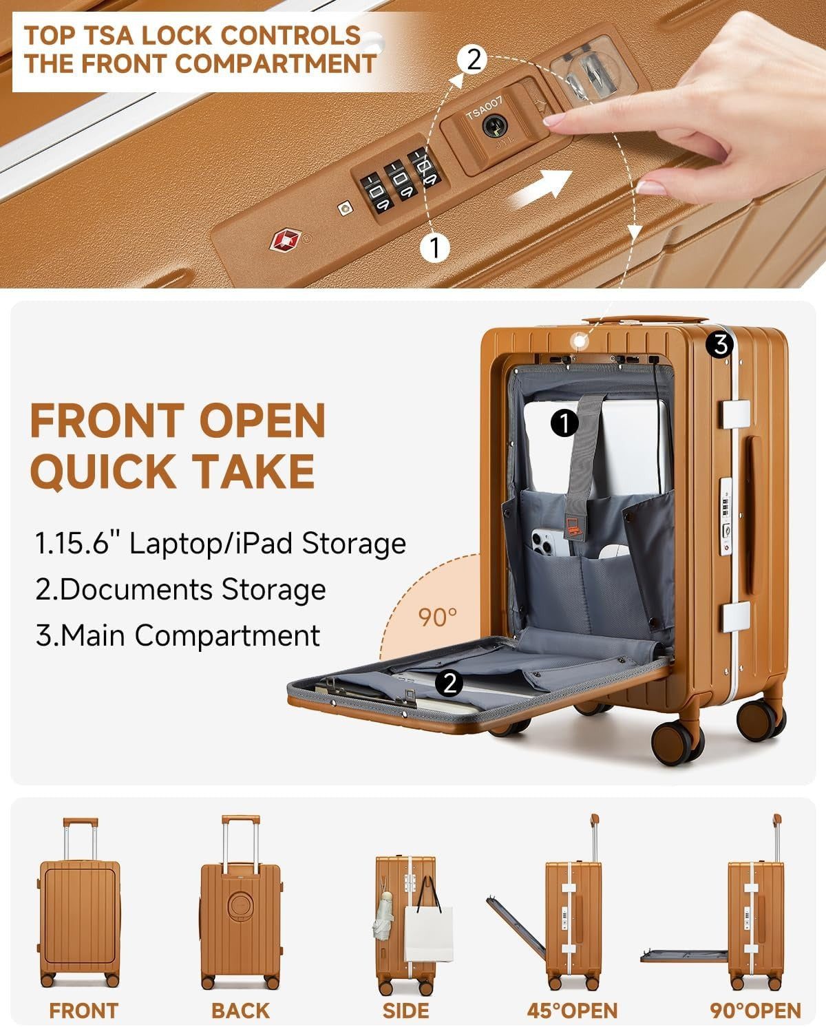 MB Aura Multifunctional Aluminium Cabin Suitcase – Elegance, Security & Innovation