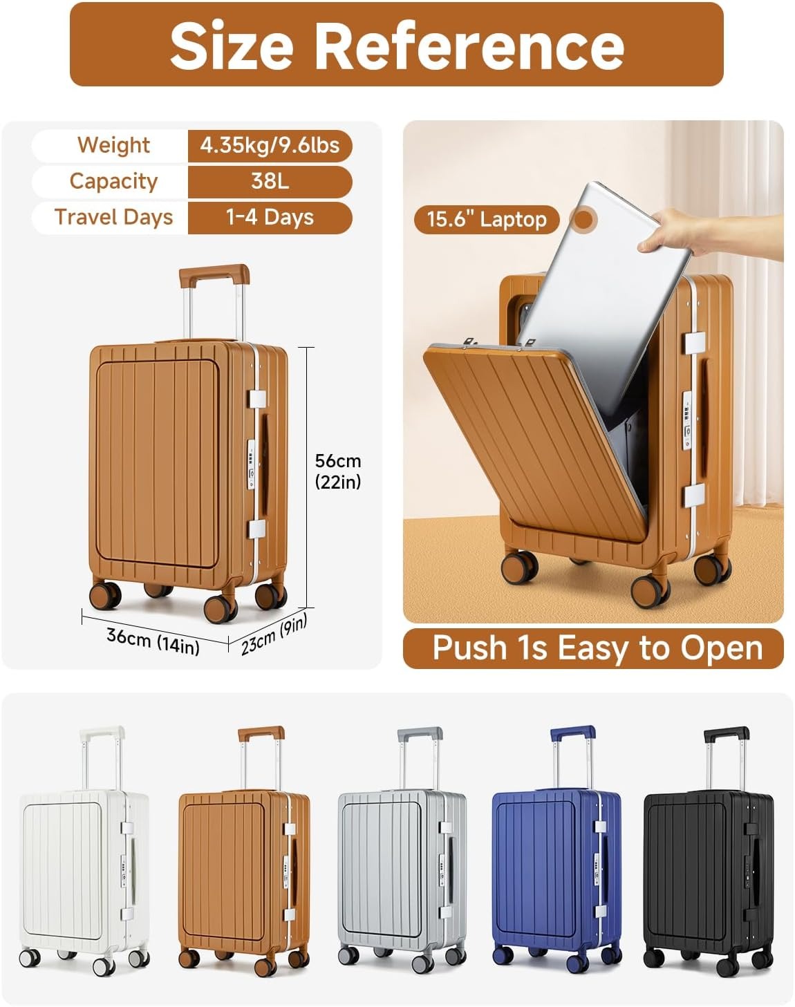 MB Aura Multifunctional Aluminium Cabin Suitcase – Elegance, Security & Innovation