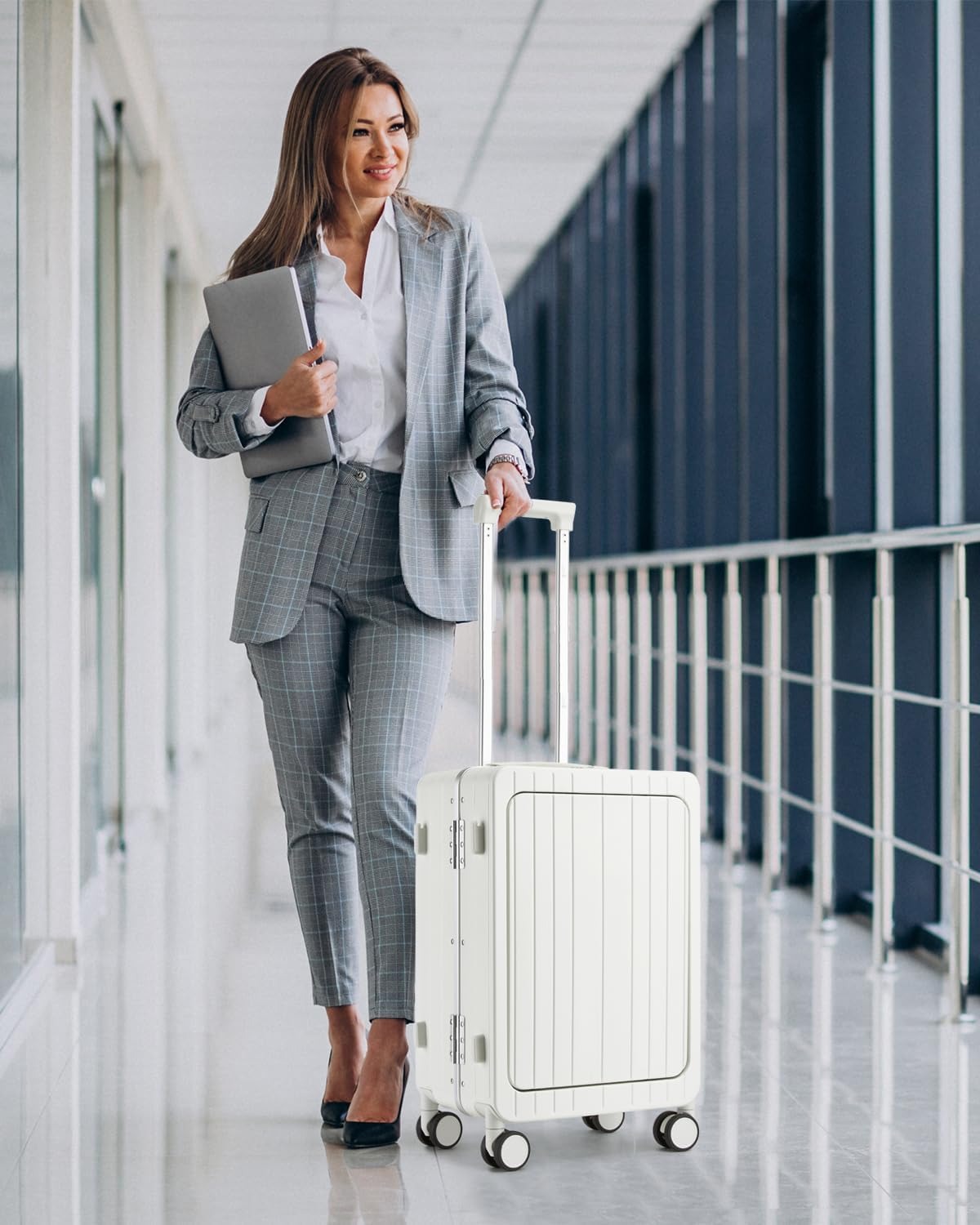 MB Aura Multifunctional Aluminium Cabin Suitcase – Elegance, Security & Innovation