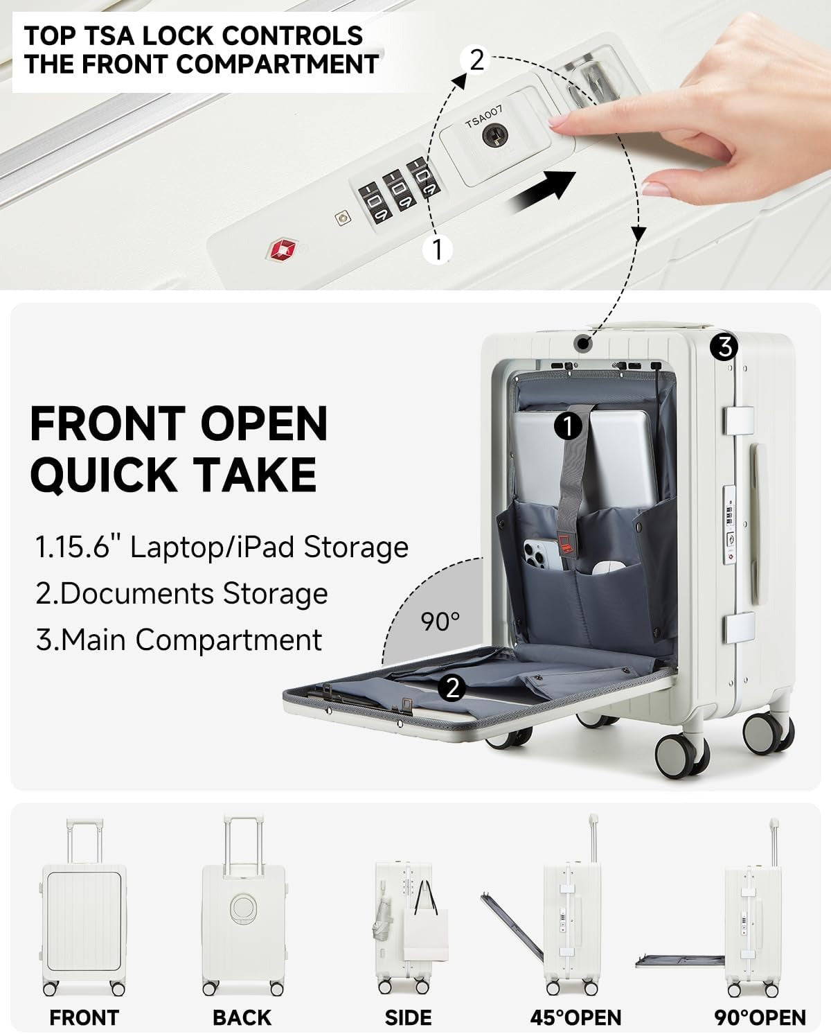 MB Aura Multifunctional Aluminium Cabin Suitcase – Elegance, Security & Innovation