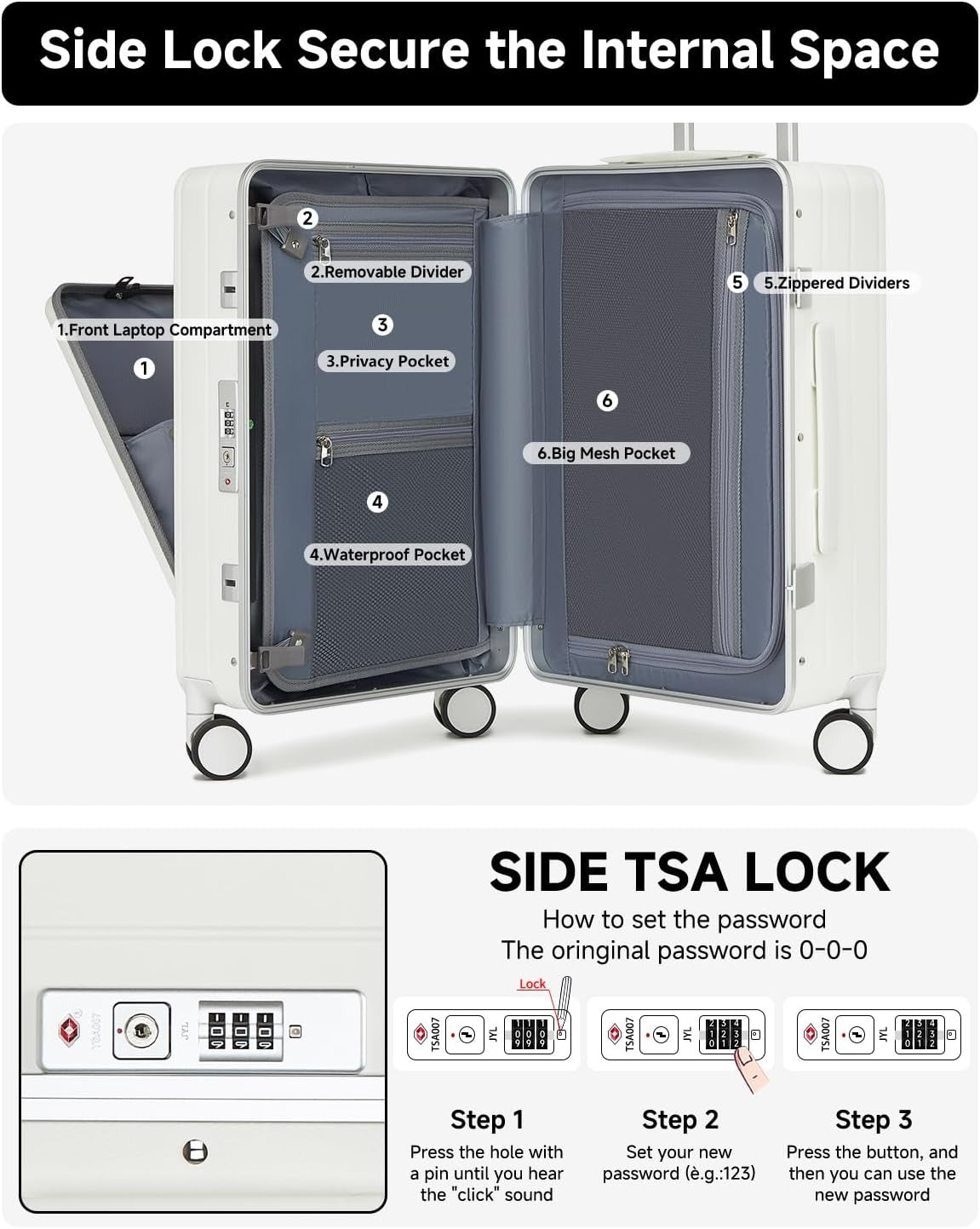 MB Aura Multifunctional Aluminium Cabin Suitcase – Elegance, Security & Innovation