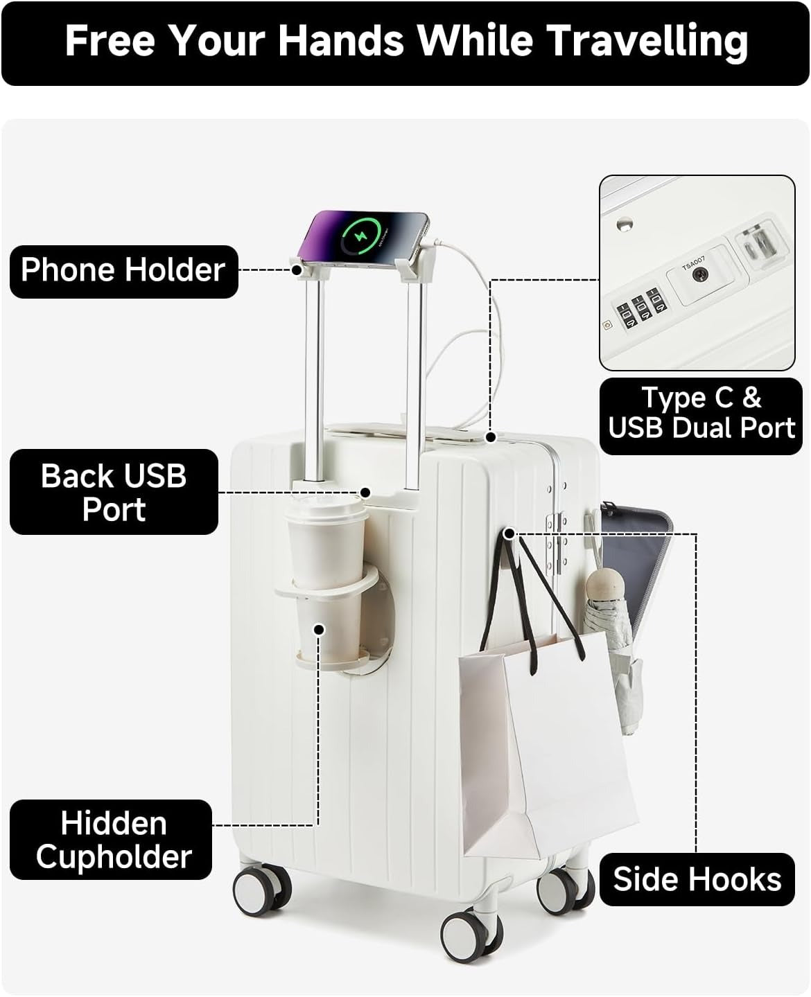 MB Aura Multifunctional Aluminium Cabin Suitcase – Elegance, Security & Innovation