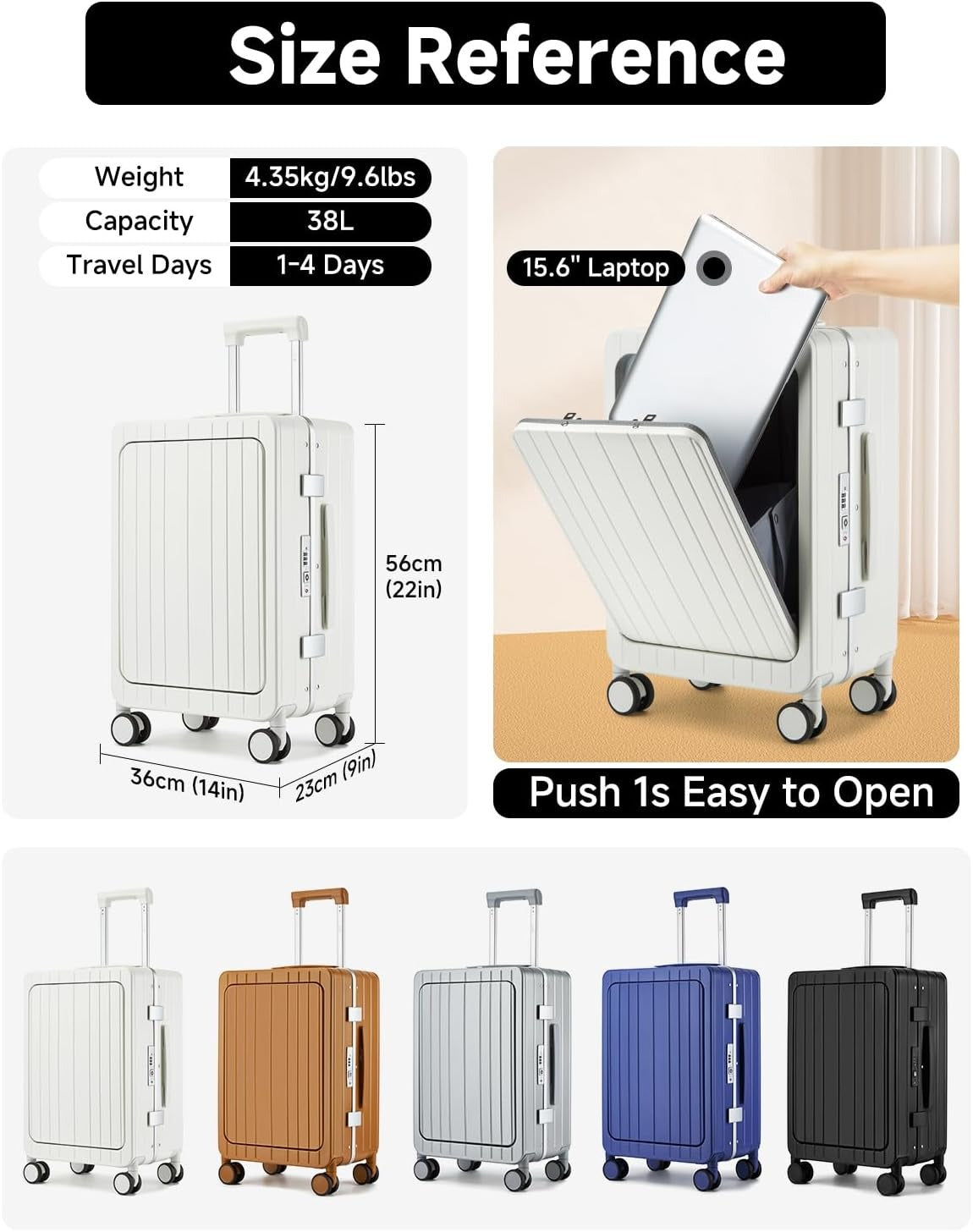 MB Aura Multifunctional Aluminium Cabin Suitcase – Elegance, Security & Innovation