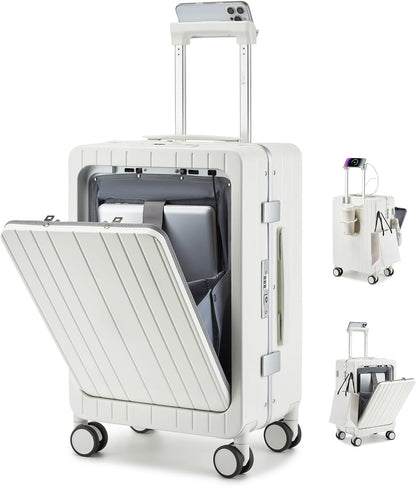 MB Aura Multifunctional Aluminium Cabin Suitcase – Elegance, Security & Innovation