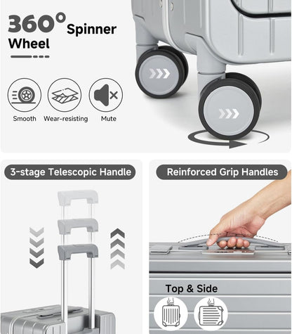 MB Aura Multifunctional Aluminium Cabin Suitcase – Elegance, Security & Innovation