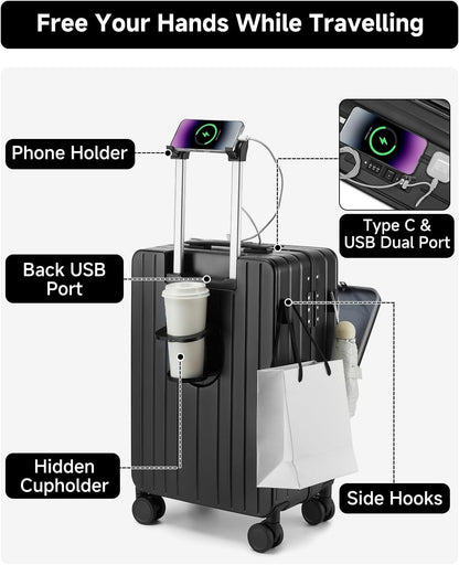 MB Aura Multifunctional Aluminium Cabin Suitcase – Elegance, Security & Innovation
