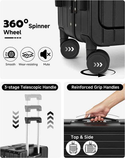 MB Aura Multifunctional Aluminium Cabin Suitcase – Elegance, Security & Innovation