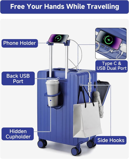 MB Aura Multifunctional Aluminium Cabin Suitcase – Elegance, Security & Innovation