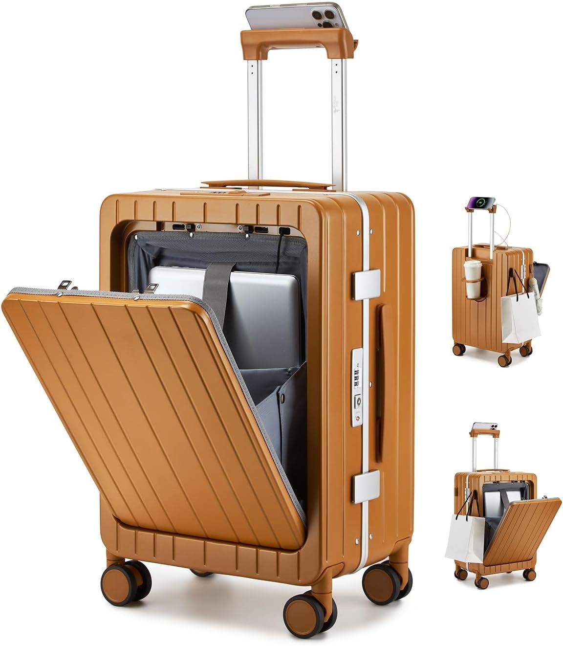 MB Aura Multifunctional Aluminium Cabin Suitcase – Elegance, Security & Innovation