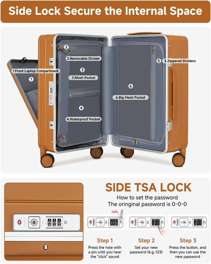 MB Aura Multifunctional Aluminium Cabin Suitcase – Elegance, Security & Innovation