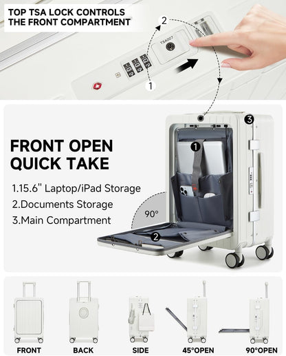MB Aura Multifunctional Aluminium Cabin Suitcase – Elegance, Security & Innovation