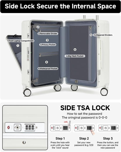 MB Aura Multifunctional Aluminium Cabin Suitcase – Elegance, Security & Innovation